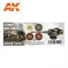 AK Interactive AK11688 3G GERMAN WWII TANK INTERIOR COLORS 4x17 ml